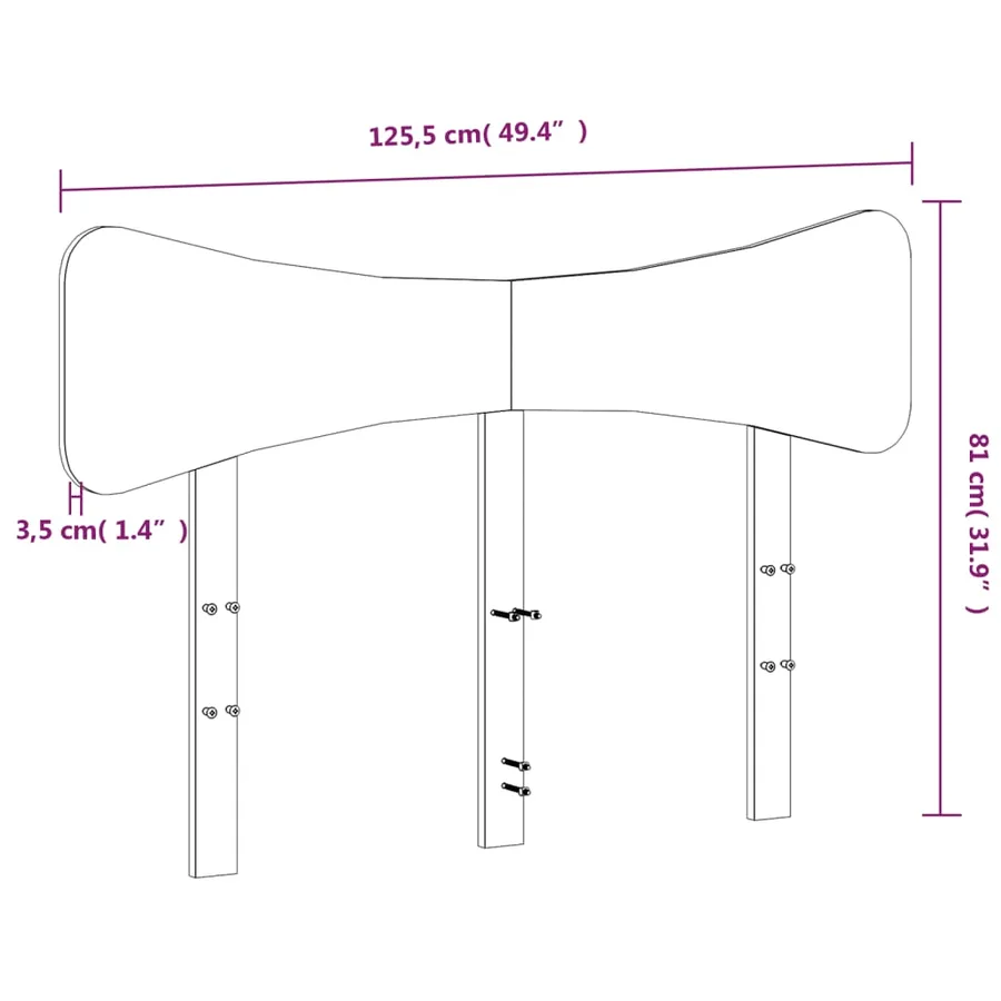 Tête de lit 120 cm bois massif de pin - 9