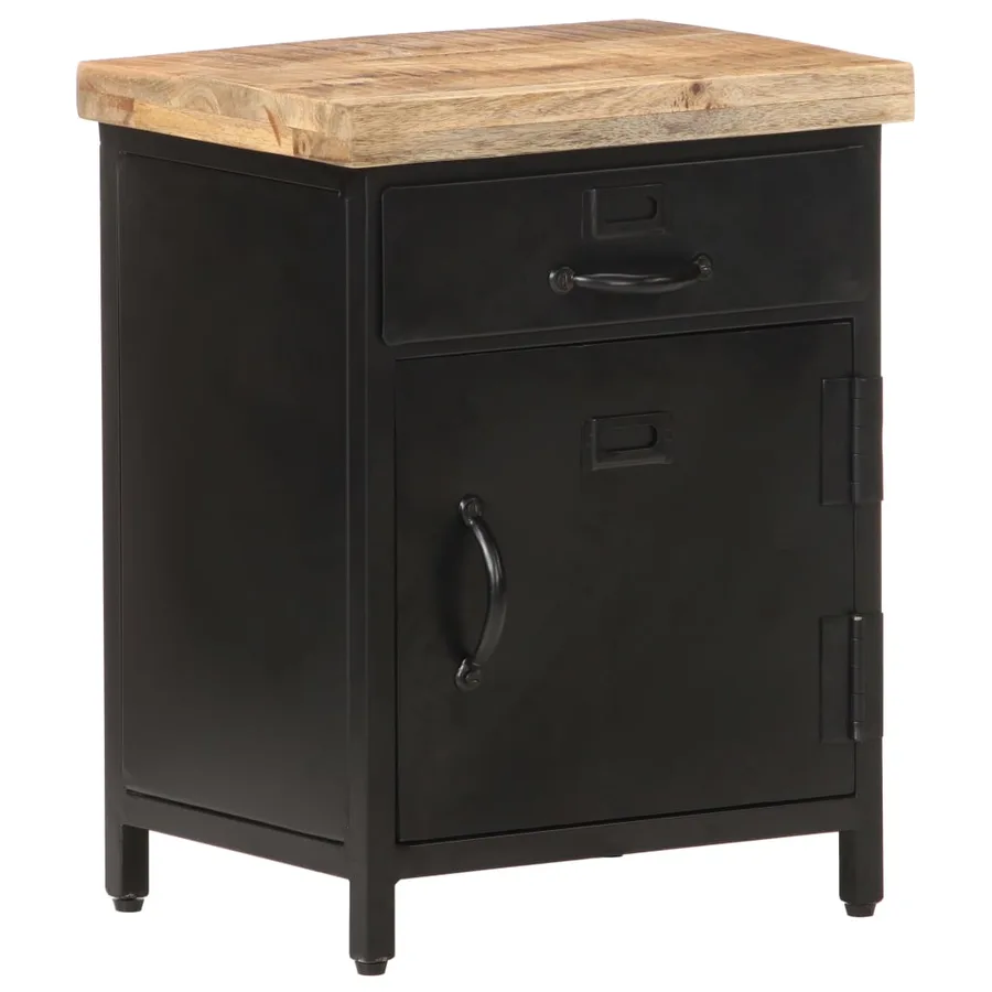 Table de chevet 40x30x52 cm Bois de manguier brut - 11