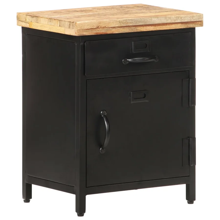 Table de chevet 40x30x52 cm Bois de manguier brut - 12