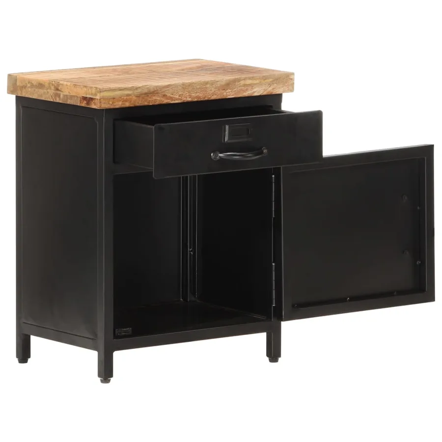 Table de chevet 40x30x52 cm Bois de manguier brut - 2