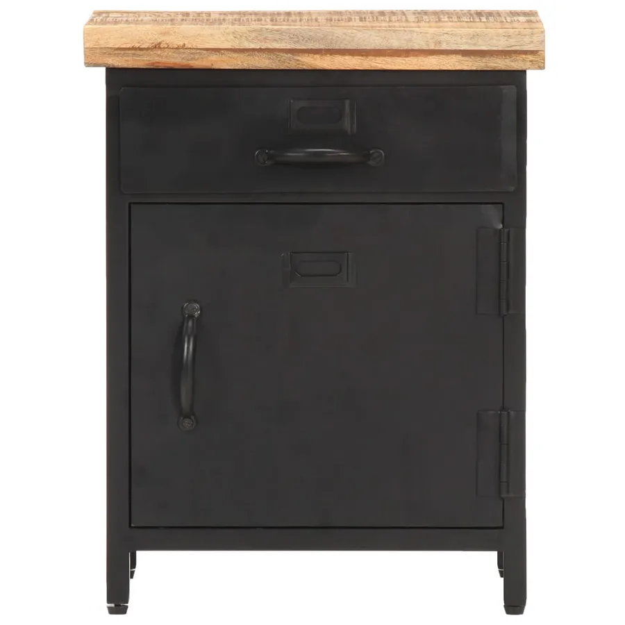 Table de chevet 40x30x52 cm Bois de manguier brut - 3