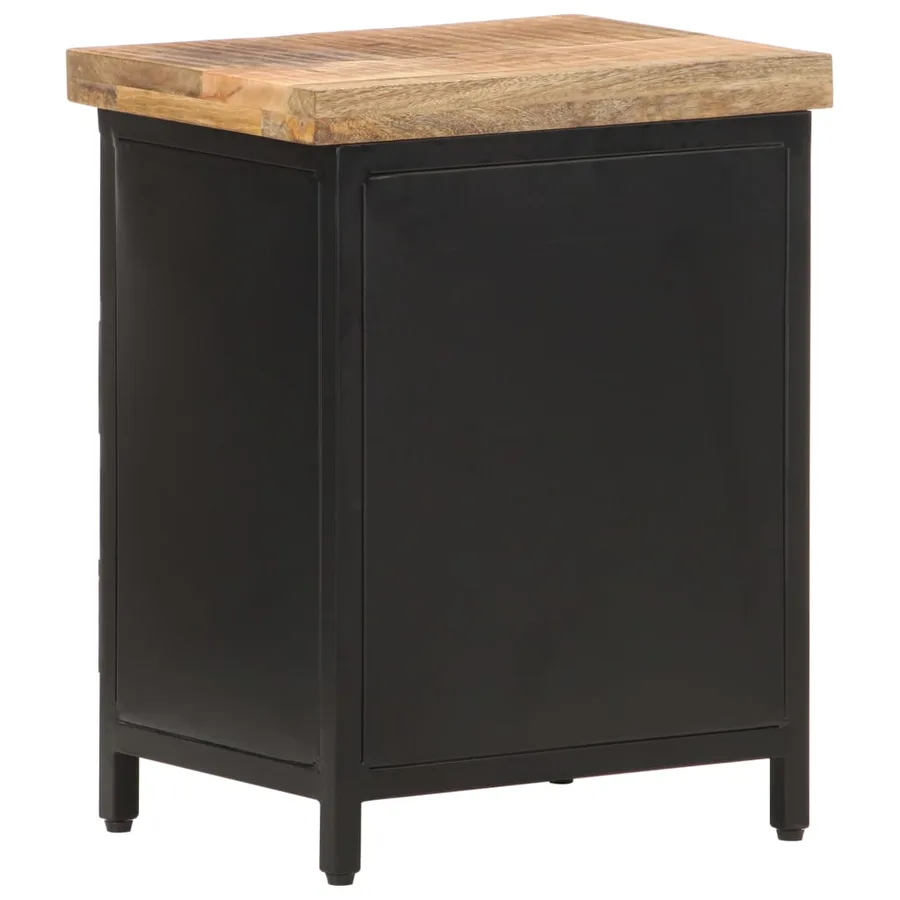 Table de chevet 40x30x52 cm Bois de manguier brut - 4