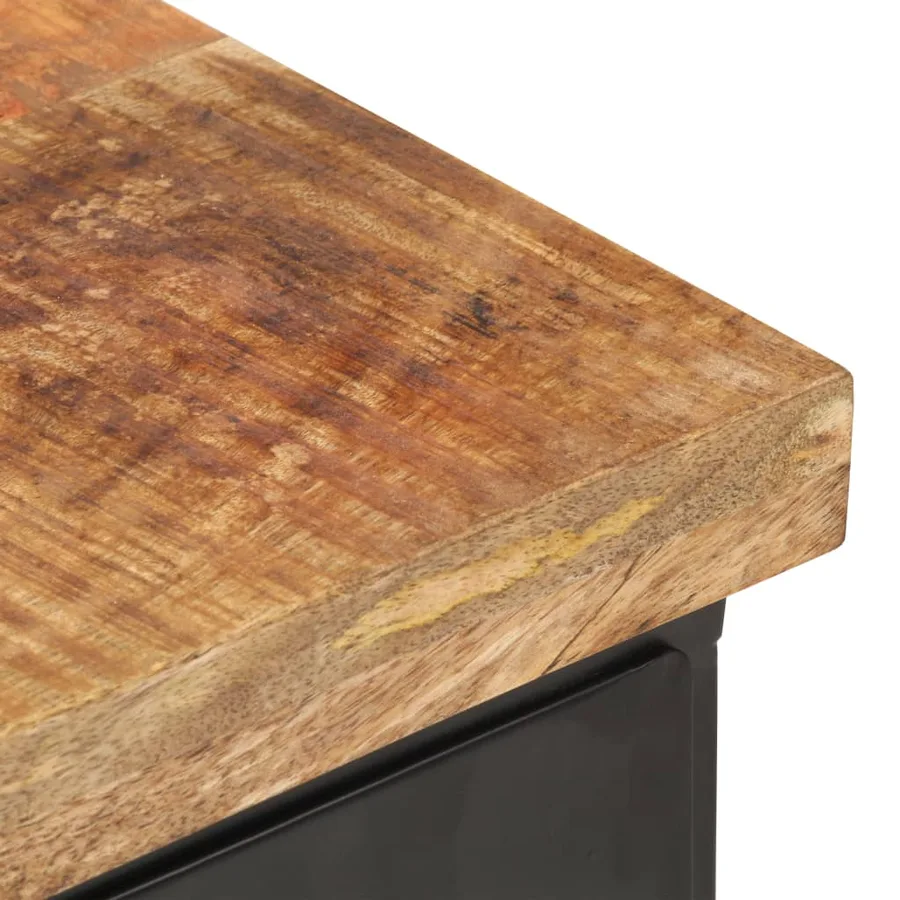 Table de chevet 40x30x52 cm Bois de manguier brut - 5