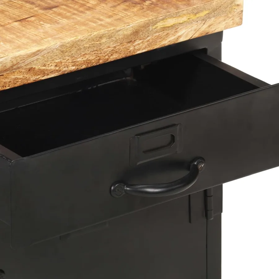 Table de chevet 40x30x52 cm Bois de manguier brut - 6
