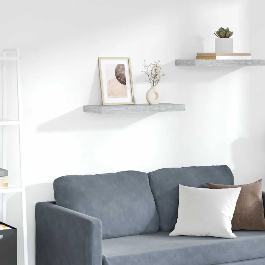 Étagère murale flottante gris béton 60x23,5x3,8 cm MDF