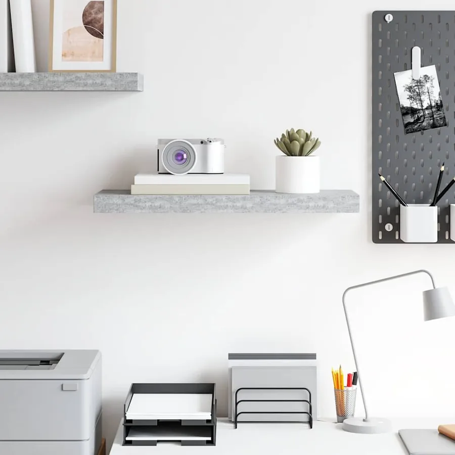 Étagère murale flottante gris béton 60x23,5x3,8 cm MDF - 3