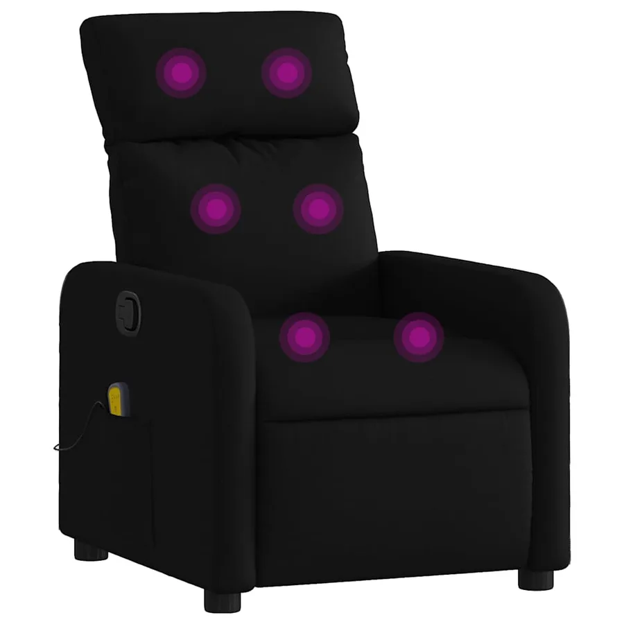 Fauteuil de massage inclinable Noir Tissu - 2