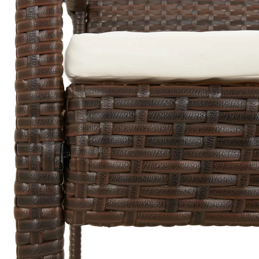 Banc de jardin avec coussin marron 105 cm résine tressée - 6