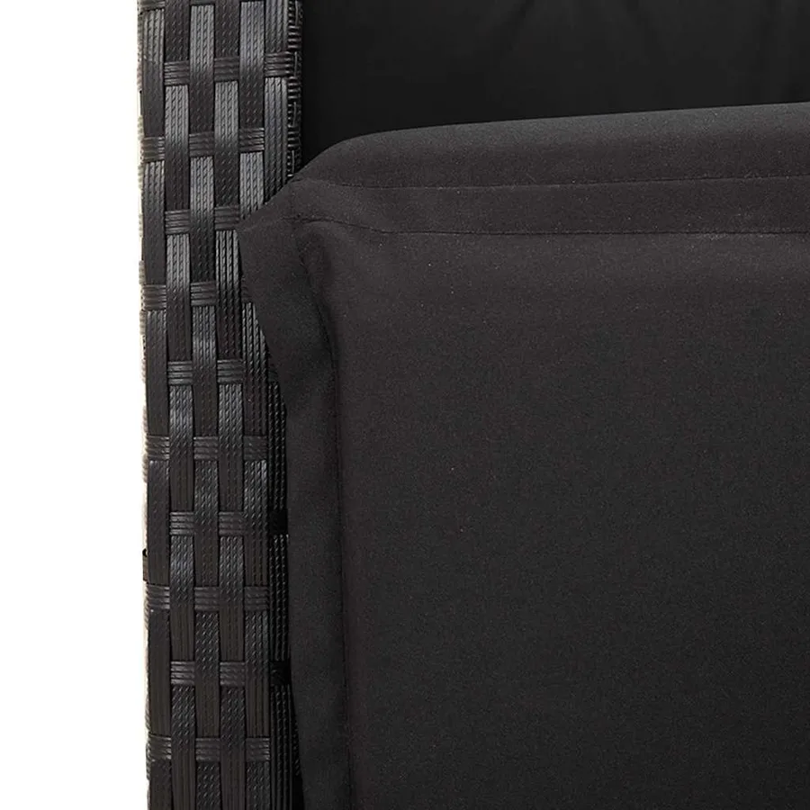 Chaises inclinables de jardin lot de 2 repose-pied noir rotin - 10