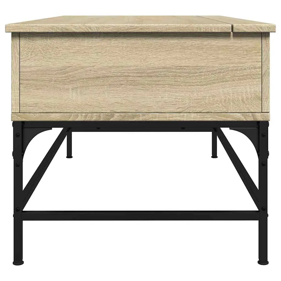Table basse chêne sonoma 100x50x45cm bois d'ingénierie et métal - 6