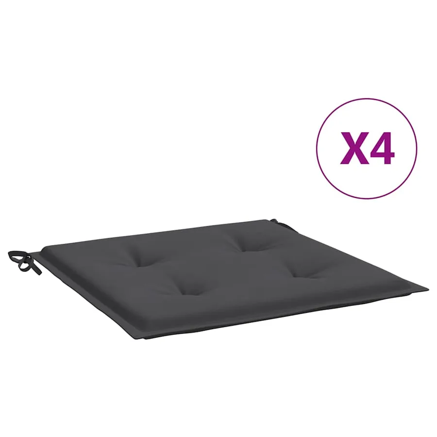 Coussins de chaise de jardin lot de 4 anthracite 40x40x4 cm - 2