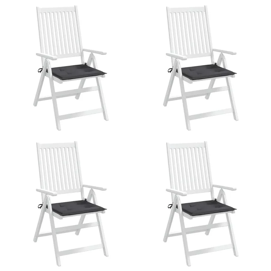 Coussins de chaise de jardin lot de 4 anthracite 40x40x4 cm - 4