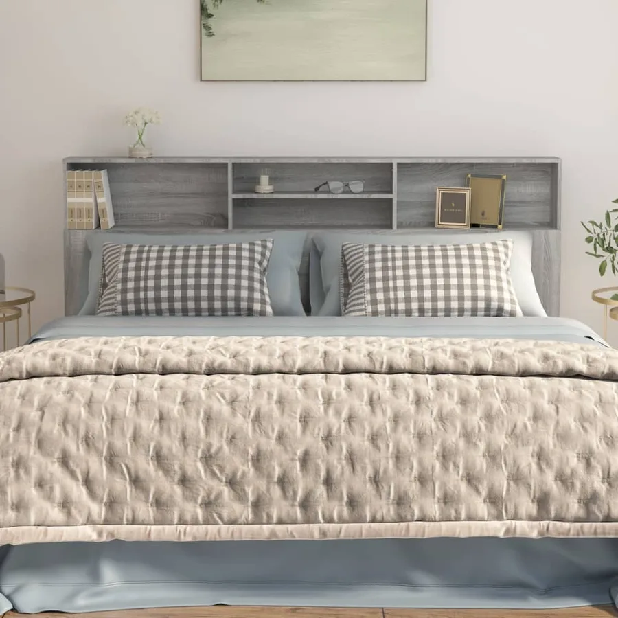 Armoire de tête de lit Sonoma gris 200x19x103,5 cm - 5