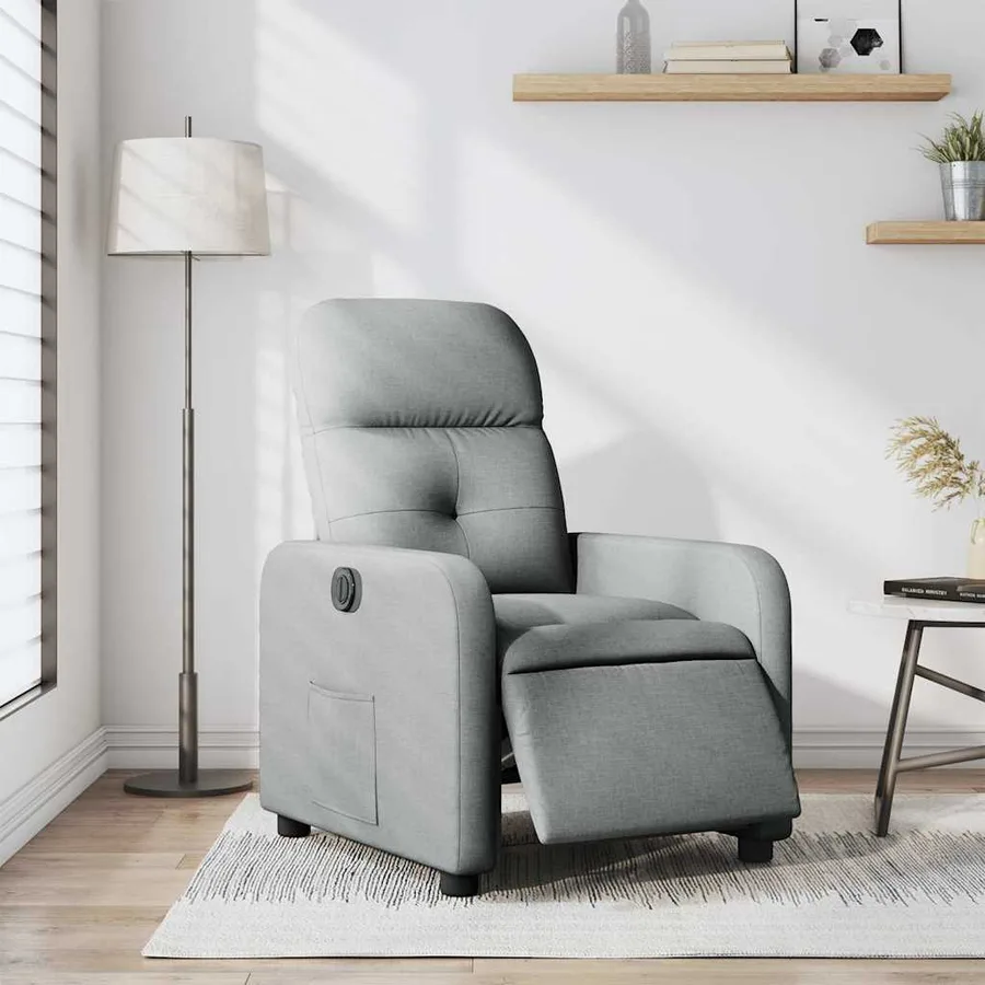 Fauteuil inclinable électrique Gris clair Tissu - 15