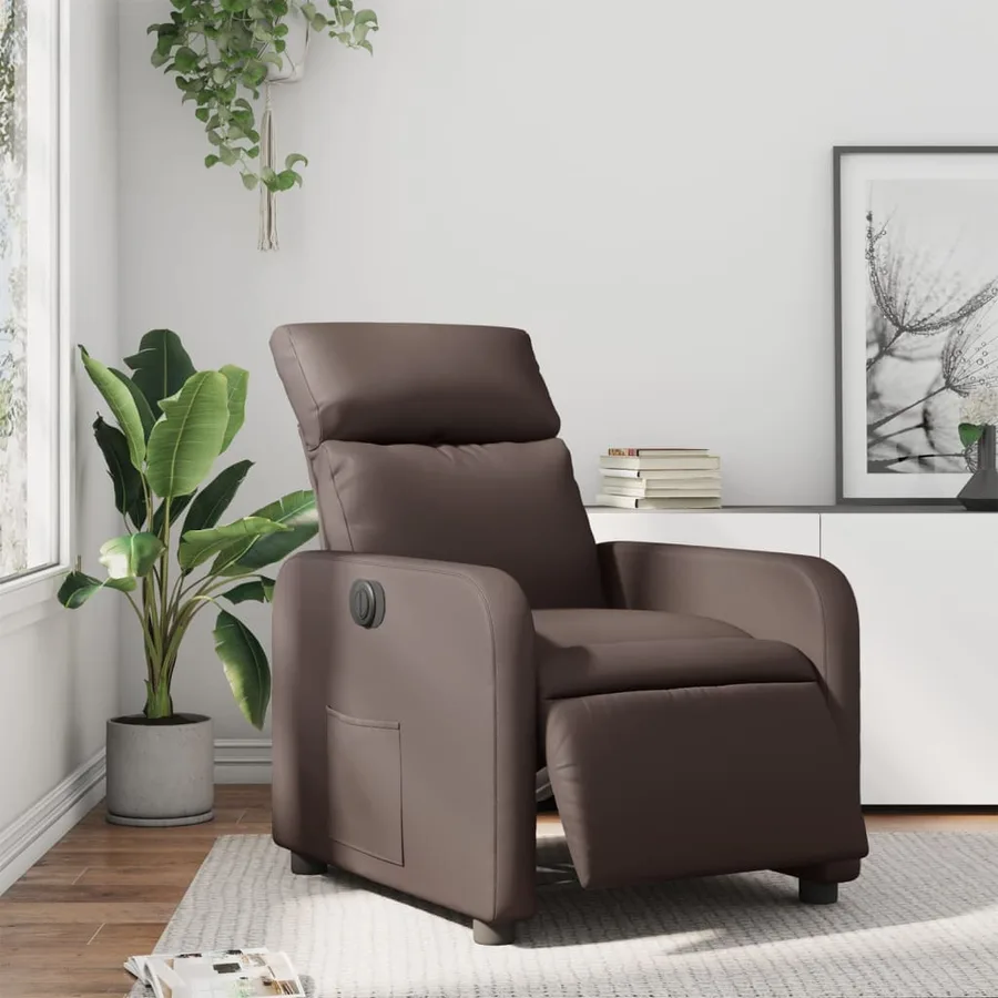 Fauteuil inclinable électrique Marron Similicuir - 16