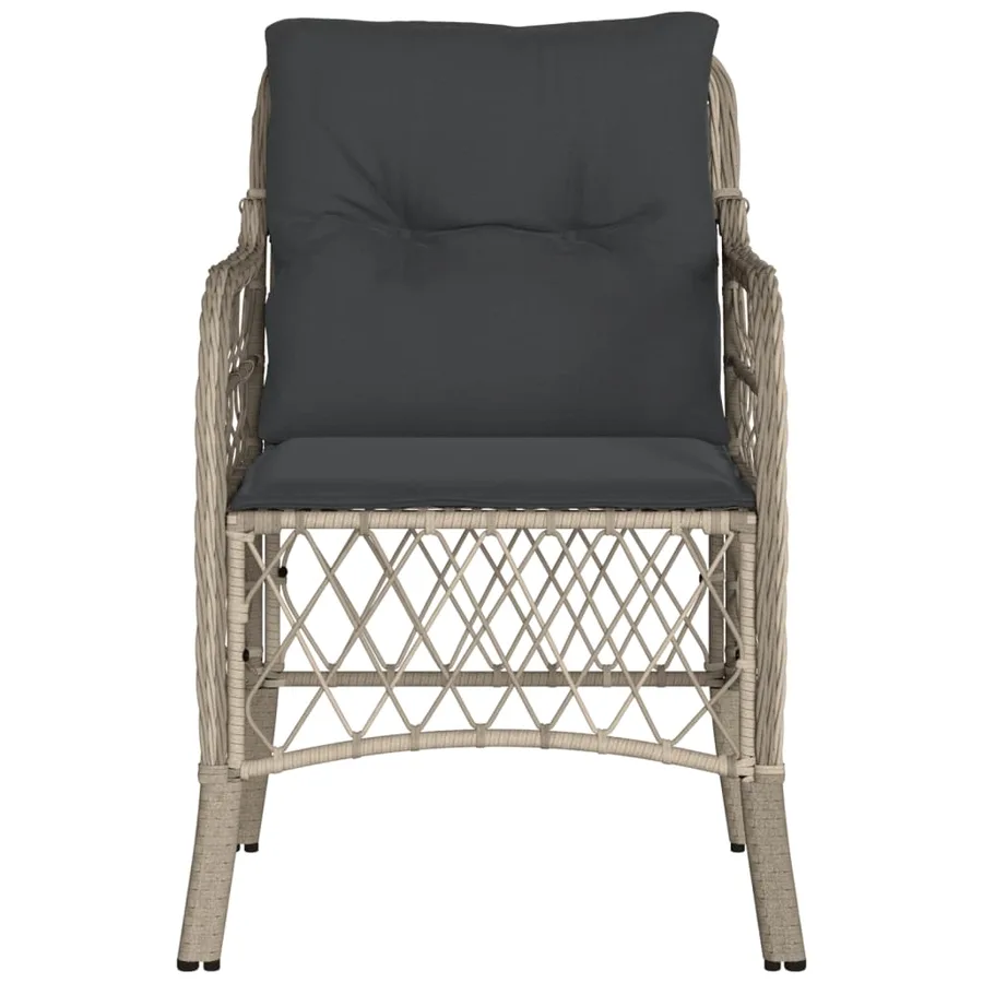 Chaises de jardin coussins lot de 2 gris clair résine tressée - 5