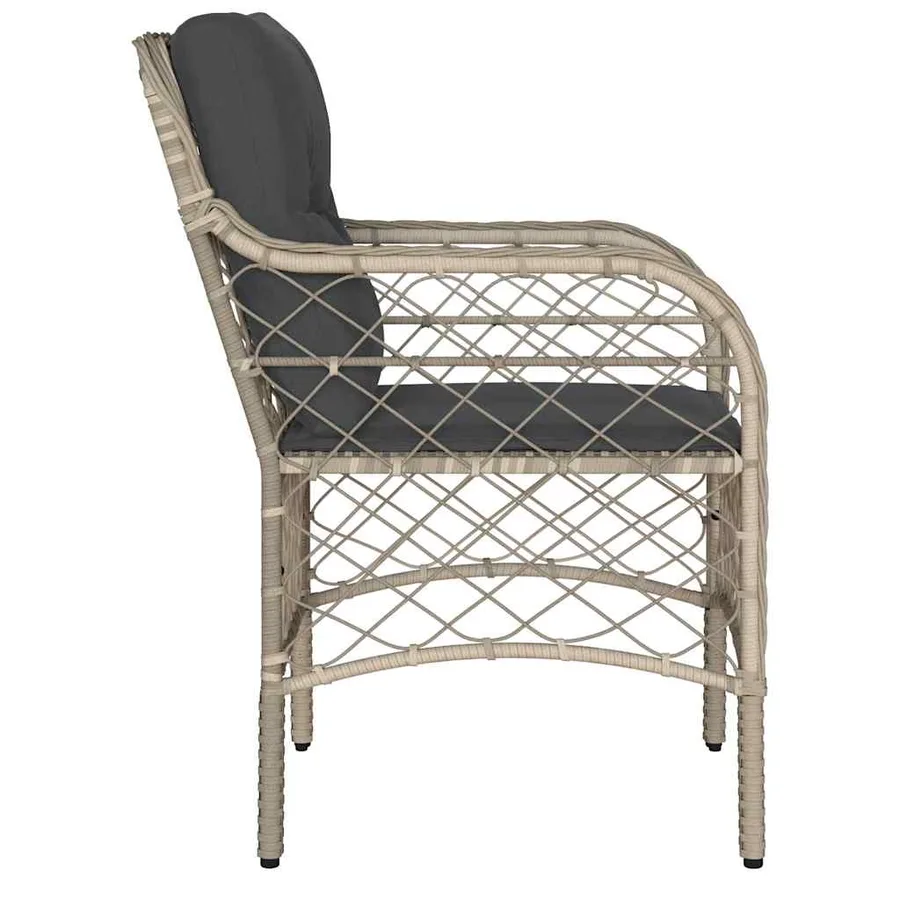Chaises de jardin coussins lot de 2 gris clair résine tressée - 6