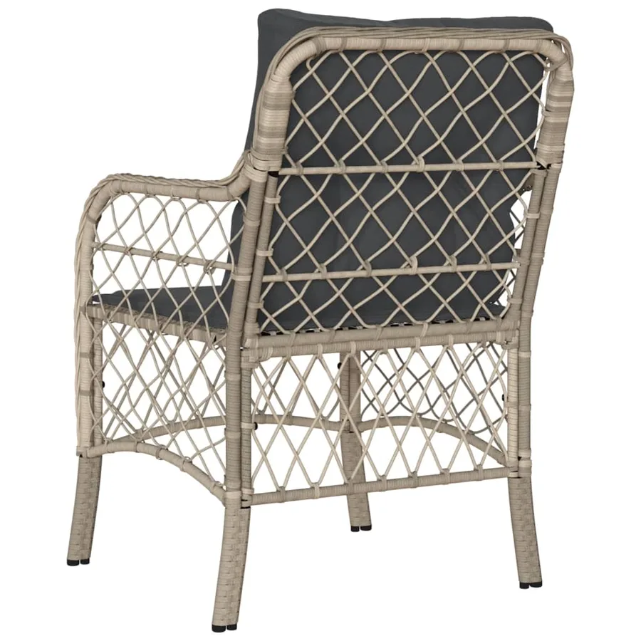 Chaises de jardin coussins lot de 2 gris clair résine tressée - 7