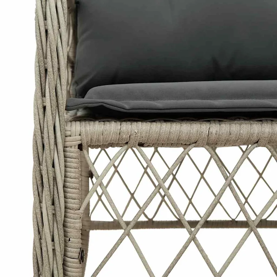 Chaises de jardin coussins lot de 2 gris clair résine tressée - 8