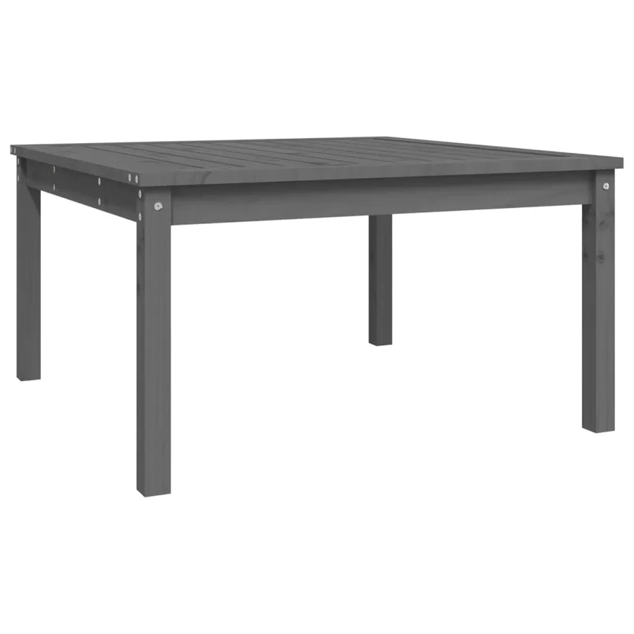 Table de jardin gris 82,5x82,5x45 cm bois massif de pin - 2