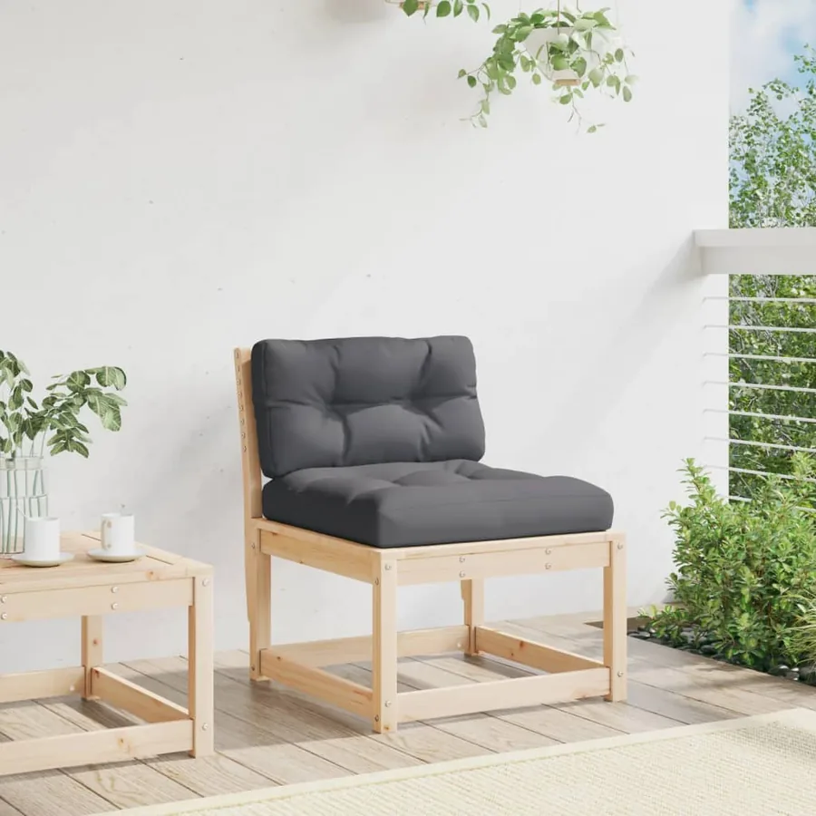 Canapé de jardin avec coussins bois de pin solide - 3