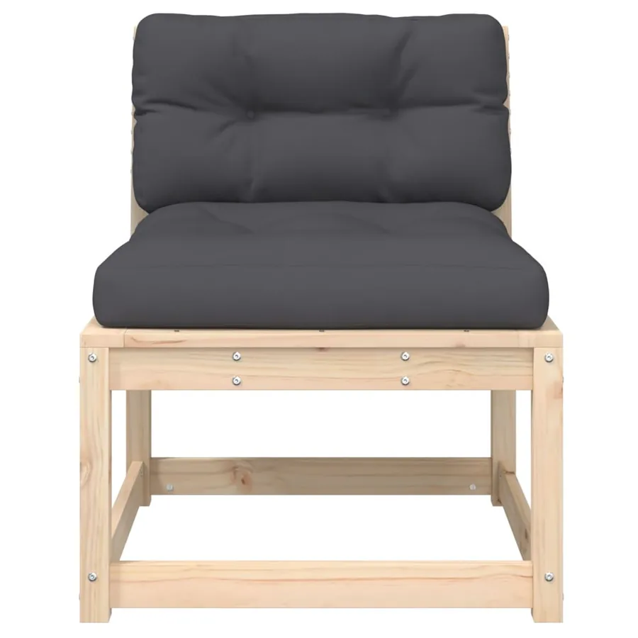 Canapé de jardin avec coussins bois de pin solide - 5