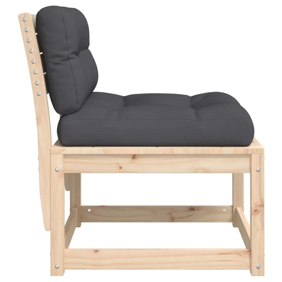Canapé de jardin avec coussins bois de pin solide - 6