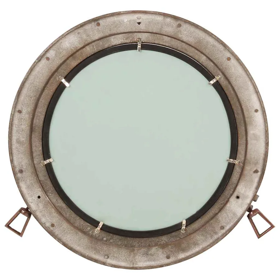 Miroir en forme de hublot mural Ø50 cm aluminium et verre - 3