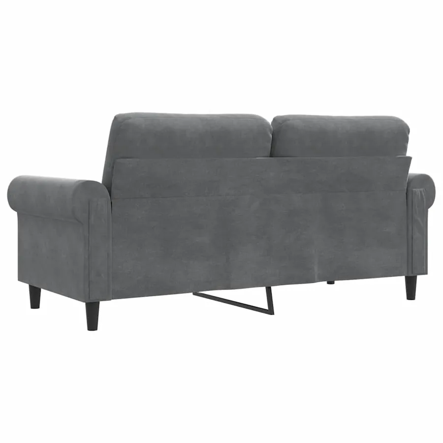 Canapé à 2 places Gris foncé 140 cm Velours - 6