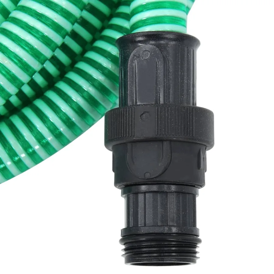 Tuyau d'aspiration avec raccords en PVC vert 1" 10 m PVC - 2