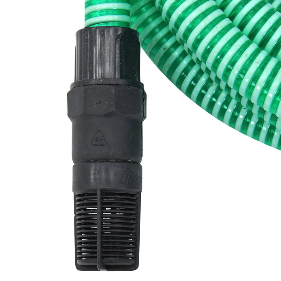 Tuyau d'aspiration avec raccords en PVC vert 1" 10 m PVC - 3