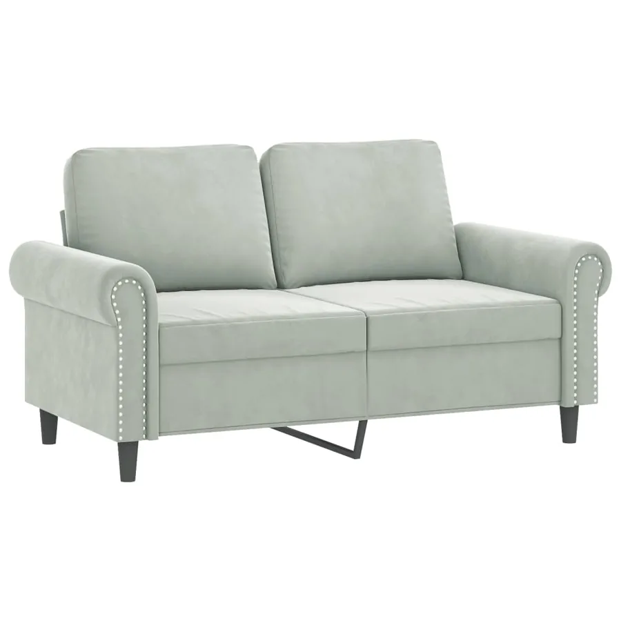 Ensemble de canapés 3 pcs avec coussins gris clair velours - 3