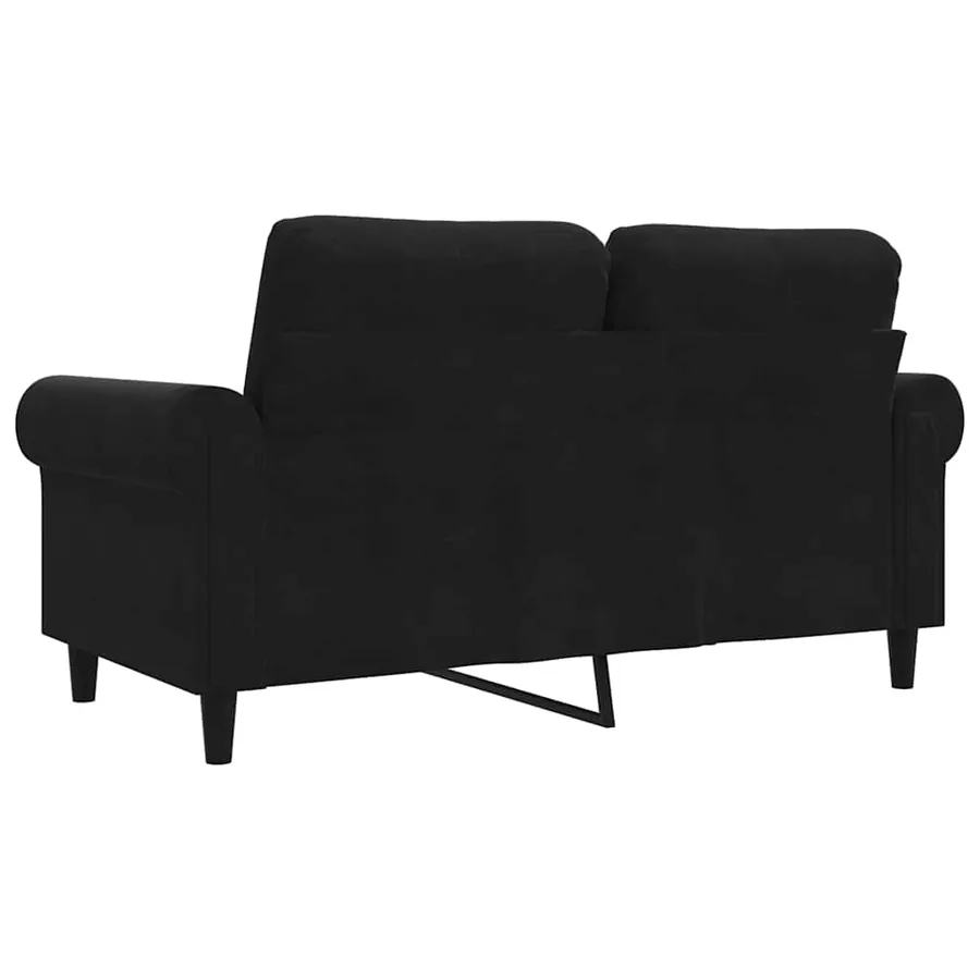 Canapé à 2 places Noir 120 cm Velours - 6