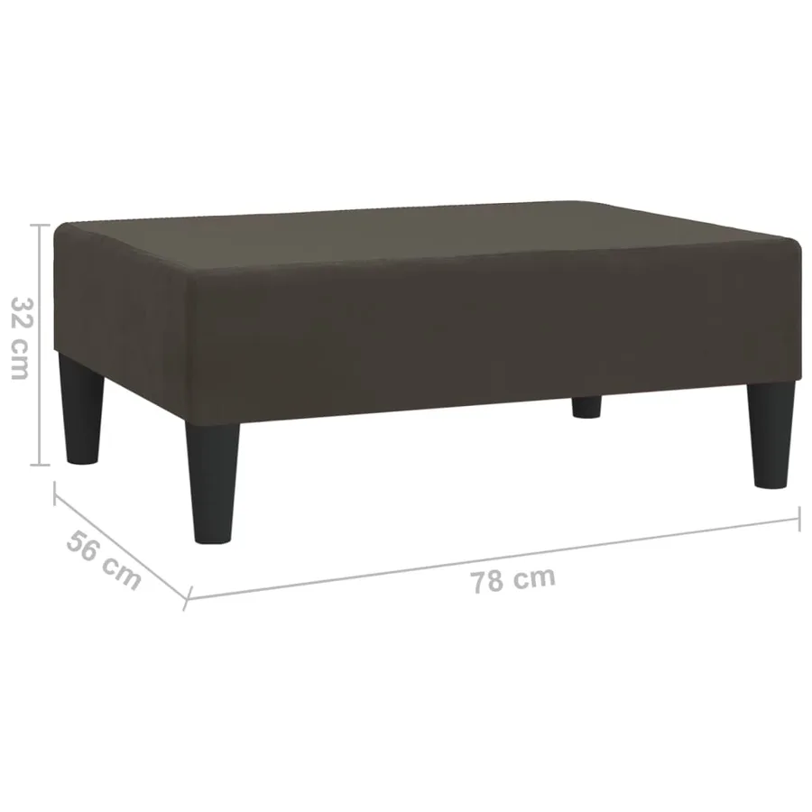 Repose-pied Gris foncé 78x56x32 cm Velours - 6