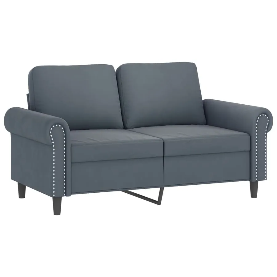 Ensemble de canapés 3 pcs avec coussins Gris foncé Velours - 3