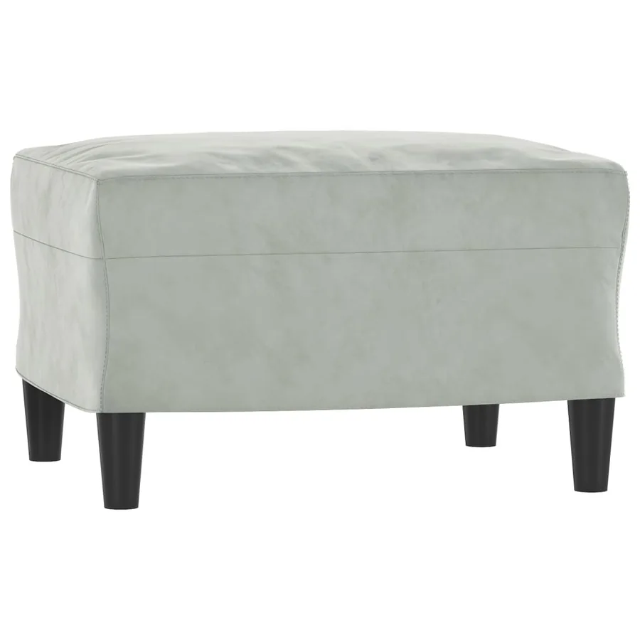 Ensemble de canapés 3 pcs avec coussins gris clair velours - 5