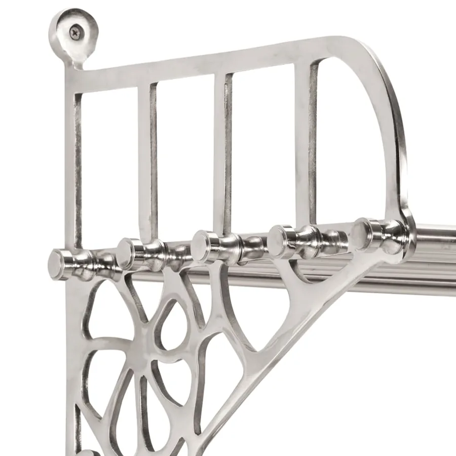 Porte-bagages avec cintres mural aluminium - 4