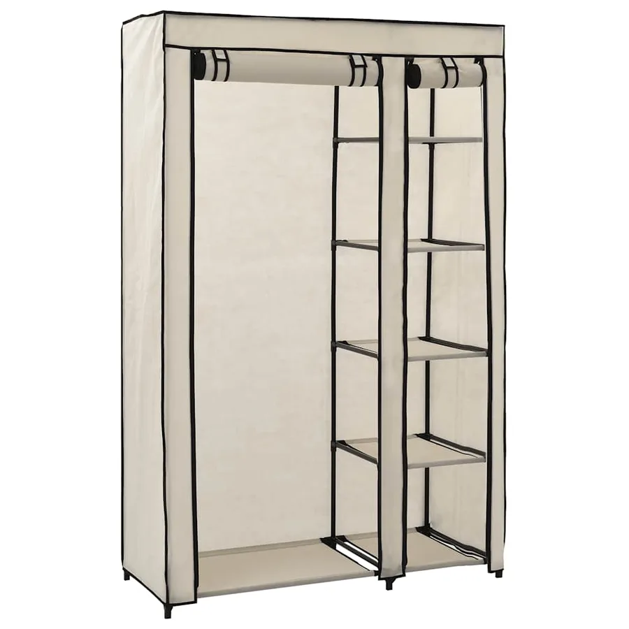 Garde-robe pliable Crème 110x45x175 cm Tissu - 3