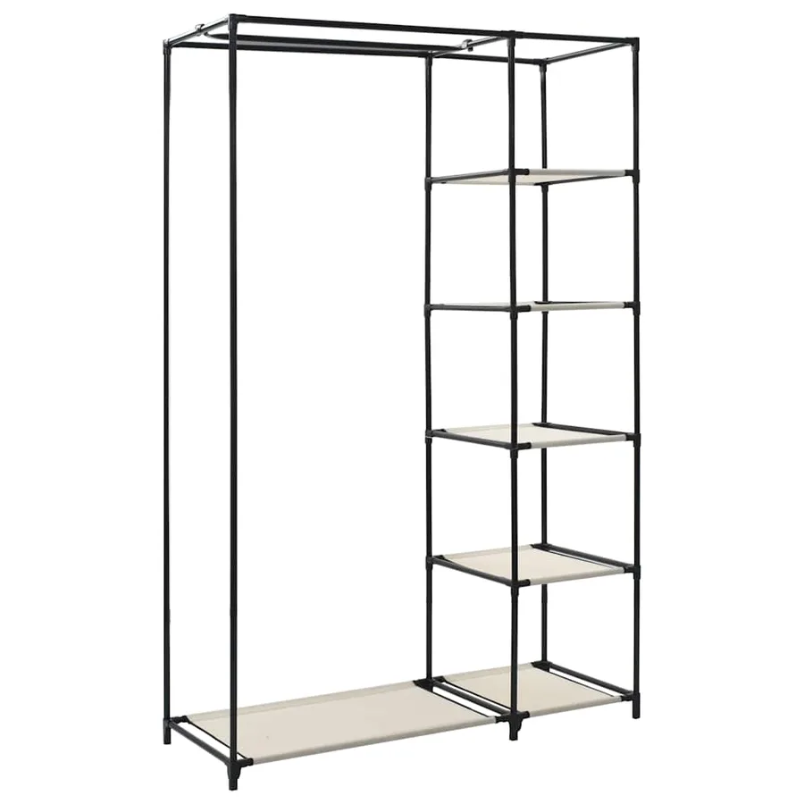 Garde-robe pliable Crème 110x45x175 cm Tissu - 6
