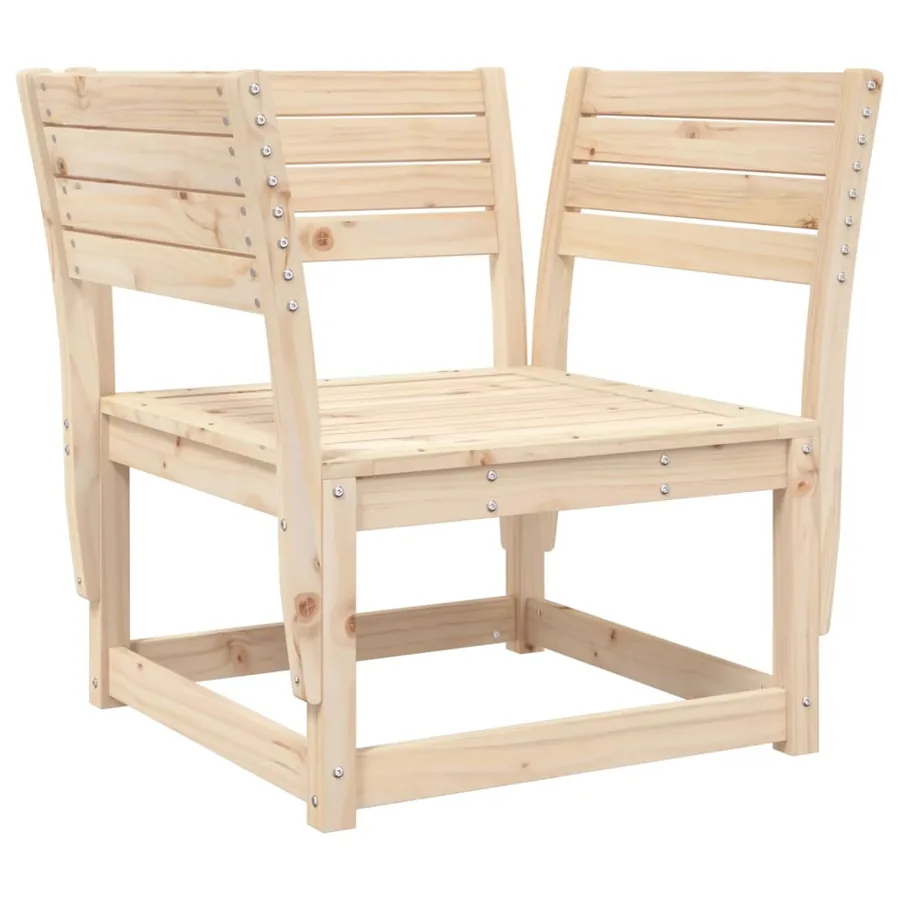 Canapé de jardin accoudoirs avec coussins bois massif de pin - 4