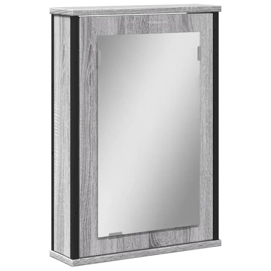 Armoire à miroir de salle de bain sonoma gris bois d’ingénierie - 2