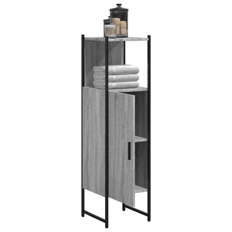 Armoire de salle de bain sonoma gris 33x33x120,5 cm - 4