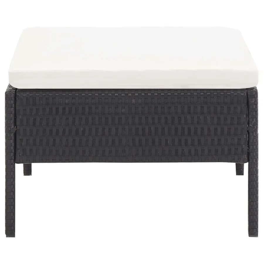 Salon de jardin 6 pcs avec coussins Résine tressée Noir - 13