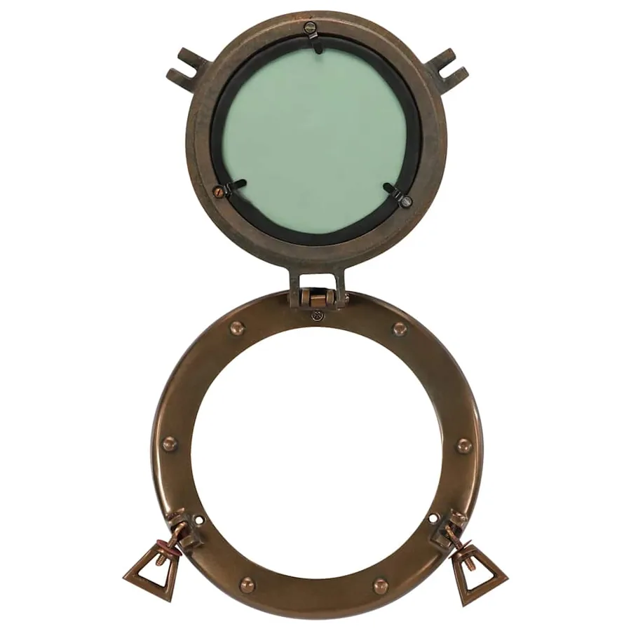 Miroir en forme de porthole mural Ø23 cm aluminium et verre - 4