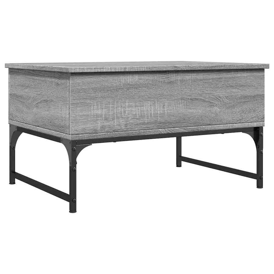 Table basse sonoma gris 70x50x40 cm bois d'ingénierie et métal - 7