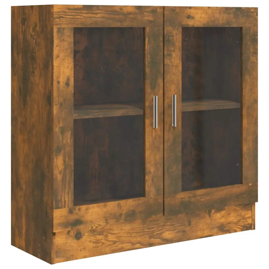 Armoire à vitrine Chêne fumé 82,5x30,5x80 cm Bois d'ingénierie - 2