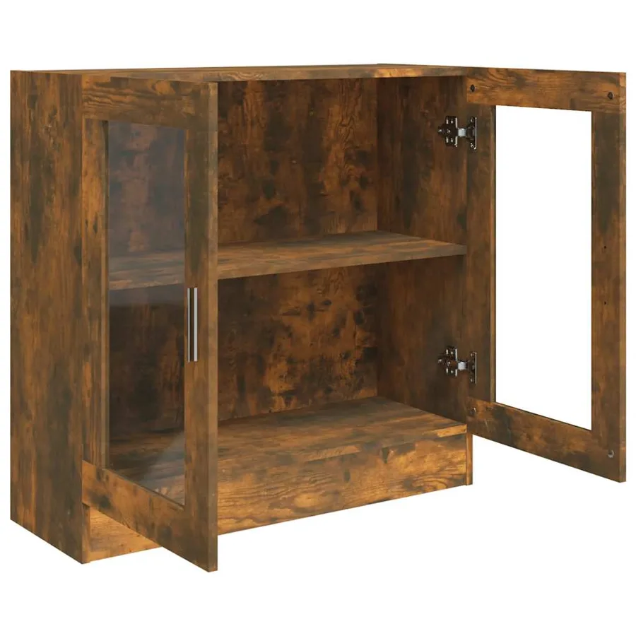 Armoire à vitrine Chêne fumé 82,5x30,5x80 cm Bois d'ingénierie - 5