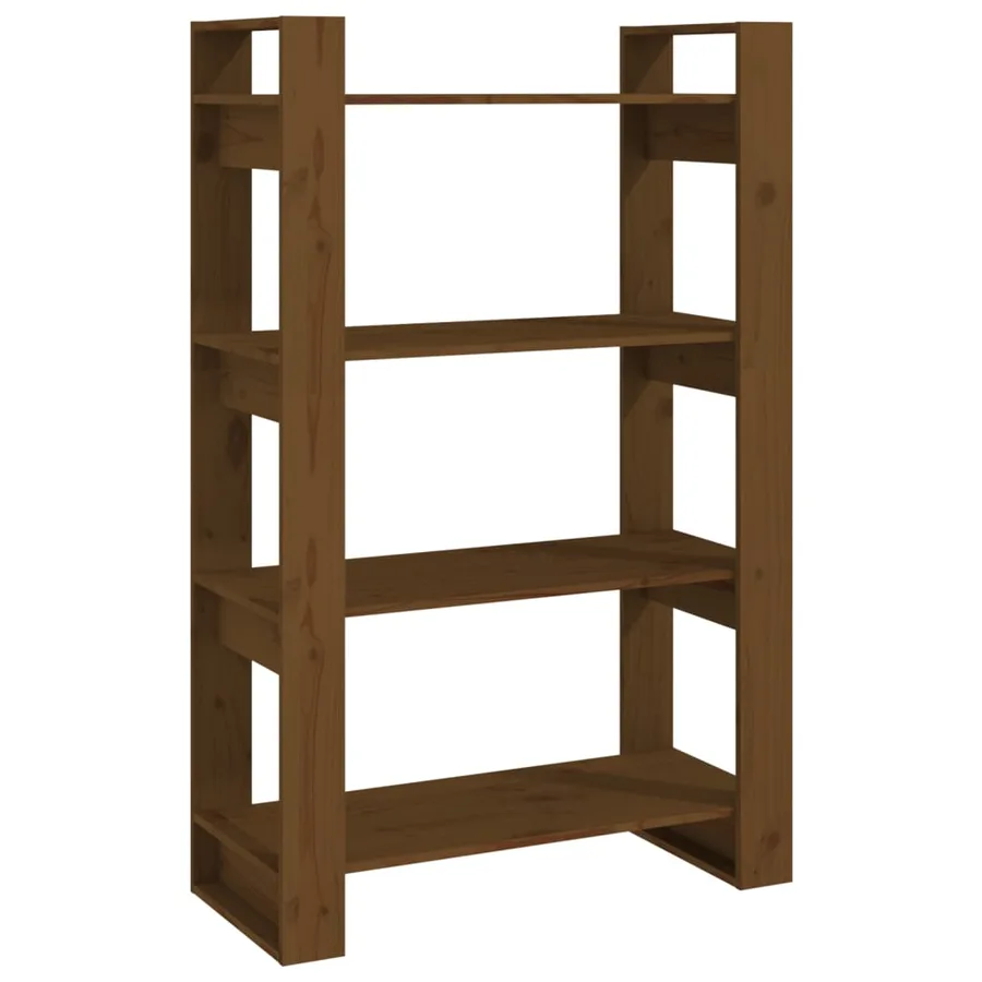 Bibliothèque/Cloison Marron miel 80x35x125 cm Bois massif - 2