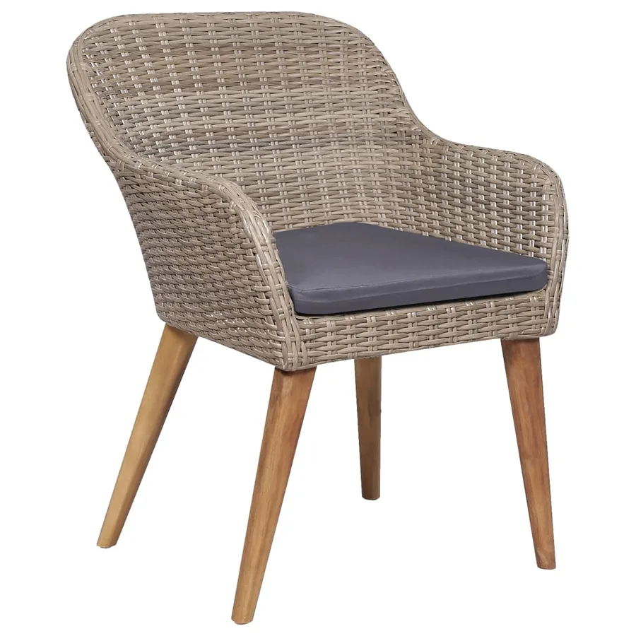 Ensemble à manger de jardin et coussins 7 pcs Marron - 5