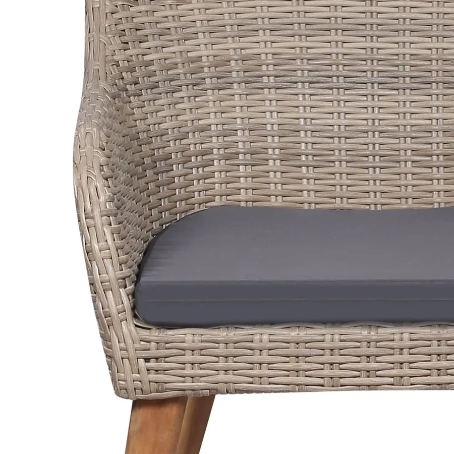 Ensemble à manger de jardin et coussins 7 pcs Marron - 6
